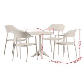 Garden Furniture Set (Round Table + 4 Chairs) VITA Beige