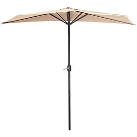 Garden Half-Parasol Wall-Mounted for Terrace 2.7m Beige