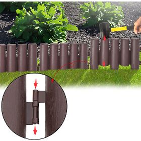 Garden Lawn Palisade RIBERA Brown 280 cm