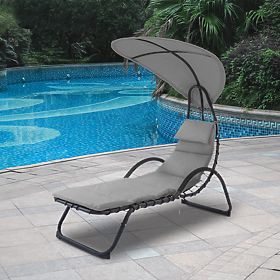 Garden Lounger with Large Oval Canopy ModernHome