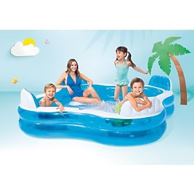 Garden Pool with Inflatable Seats 229x229cm Intex 56475, INTEX
