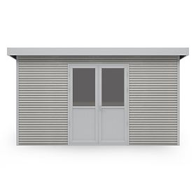 Garden Shed Ardena 4x3 m 12 m², Dark Gray, Composite Wood, Aluminum, Easy Assembly