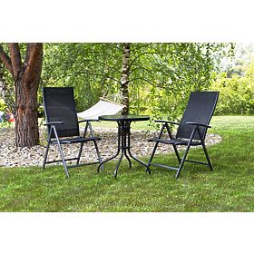 Garden Table 60cm Tempered Glass Table for Garden Terrace Balcony