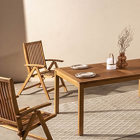 Garden Table Familis, 160 cm, Teak Look, FSC Eucalyptus Wood, lectus