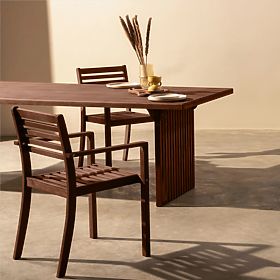 Garden Table Familis ll, 240 cm, Eucalyptus Wood FSC, Dark Brown, lectus