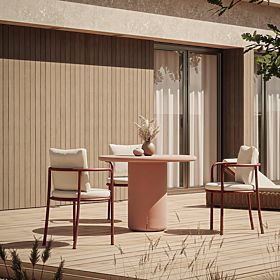 Garden Table Vibonis 100 cm, Round, Cement, Terracotta