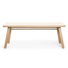 Garden Table Wabi 200 cm with Stone Top, Light Acacia Wood/Light Beige, Rectangular