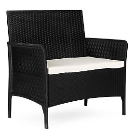 Garden Two-Seater Sofa with Cushion Bench for Balcony Terrace Garden Black MultiGarden, MultiGarden
