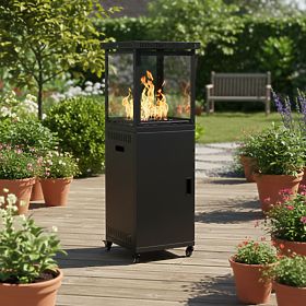Gas Heater Radiator 13 kW Glass for Garden Patio Regulator Volcanic Stones, MultiGarden