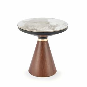 GENESIS_S conference table white marble / walnut / gold, Halmar