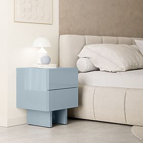 Glim Nightstand, Smoky Blue, Glossy, lectus