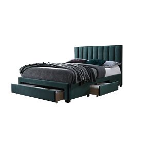 GRACE 140 Bed with Drawers in Dark Green Velvet (3p=1pc)