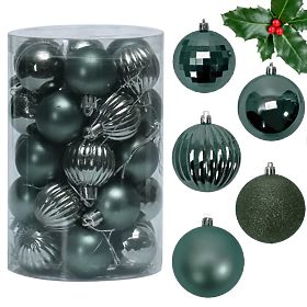 GREEN CHRISTMAS BALLS 34 PCS SYSD1688-027, Tutumi