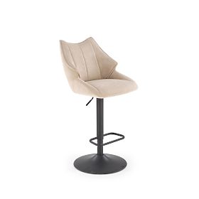 H122 Bar Stool Legs - Black, Seat - Beige (1p=2pcs), Halmar