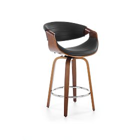 H123 Bar Stool Black / Walnut (1p=1pc), Halmar