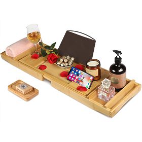 HALIA Bamboo Bathtub Shelf