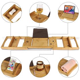 HALIA Bamboo Bathtub Shelf