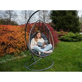 Hanging Chair BELLISSIMO (Chair + Frame) from Grey Technorattan, Free Cover