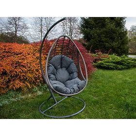 Hanging Chair BELLISSIMO (Chair + Frame) from Grey Technorattan, Free Cover