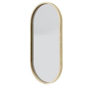 Hanging Mirror in Wooden Frame Plico 45x90 cm, Oval, Natural