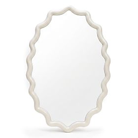Hanging Mirror Lumi, Milky White, Glossy