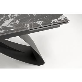 Extendable table HILARIO, top – black marble, legs – black, Halmar