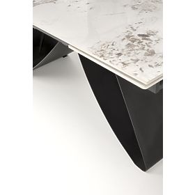HILARIO extendable table, top - white marble, legs - black (3p=1pc), Halmar