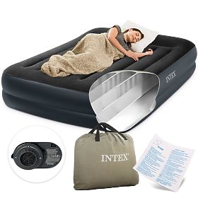Inflatable Mattress Bed 203x152 cm Built-in Pump + Bag INTEX 64124, INTEX