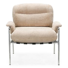 Inverno Beige Relaxation Chair, Chrome