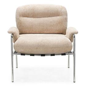 Inverno Beige Relaxation Chair, Chrome, lectus