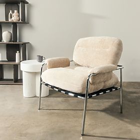 Inverno Beige Relaxation Chair, Chrome, lectus