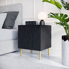 JUNGLE Nightstand (2 pcs) Black Matte/Black Matte, Halmar
