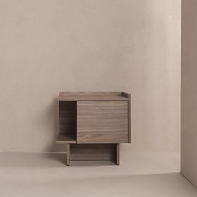 Kanso Nightstand, Pearl Oak