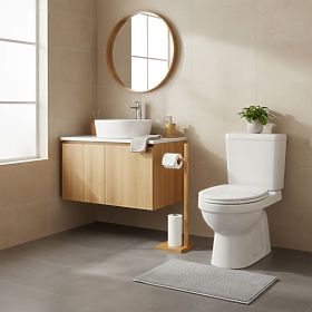 KEFAS Natural Bamboo Toilet Paper Stand