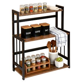 Kitchen Spice Rack CEZAR Wood Brown