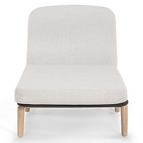 Komorebi Adjustable Garden Lounger, Light Acacia Wood, Steel, Knit, Beige
