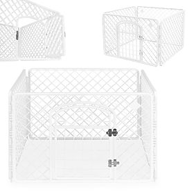 Large Enclosure Kennel Cage Run for Dog Cat White, PETSI