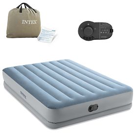 Large Inflatable Mattress for Two People 203x152x36 cm with Built-in Electric Pump Bed INTEX 64, INTEX