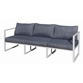 Large Three-Seater Terrace Sofa 204 cm MOSTRARE White Aluminum