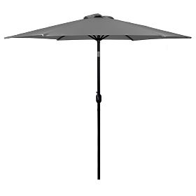 Large Tilted Garden Parasol with Crank 6 Ribs Grey 270 cm, MultiGarden