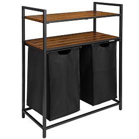Laundry Basket with Shelves 2 Compartments MIRUN