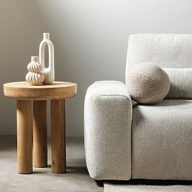 Limali Side Table 50 cm, Round, Mango Wood, Rounded Shapes, lectus