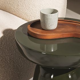 Logan Side Table 40 cm, Olive Green, Glossy