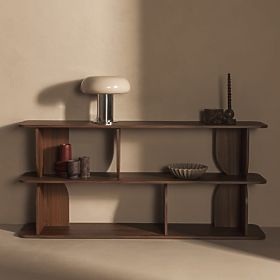 Low Bookcase Loocky, Rounded, Warmia Walnut