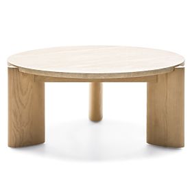 Medley Coffee Table 90 cm, Round, Travertine/Ash