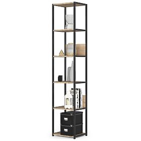 Metal Loft Shelf 40 cm - Black-Sonoma Oak - 6 Shelves