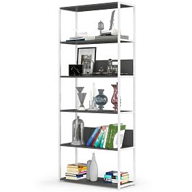 Metal Loft Shelf 80 cm - White-Grey - 6 Shelves