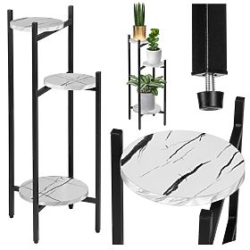 Metal Plant Stand TRETORRI White Marble