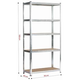 METAL SHELF 90x40x180 SILVER