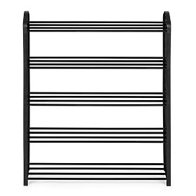Metal Shoe Rack 5 Shelves 15 Pairs of Shoes Black, MODERNHOME